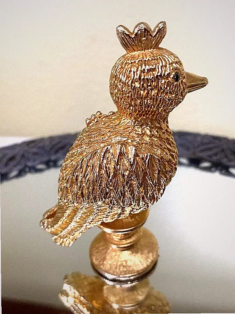 VTG Corday Le Coq D'Or Fame Cream PERFUME SOLID Compact Cockatoo BIRD
